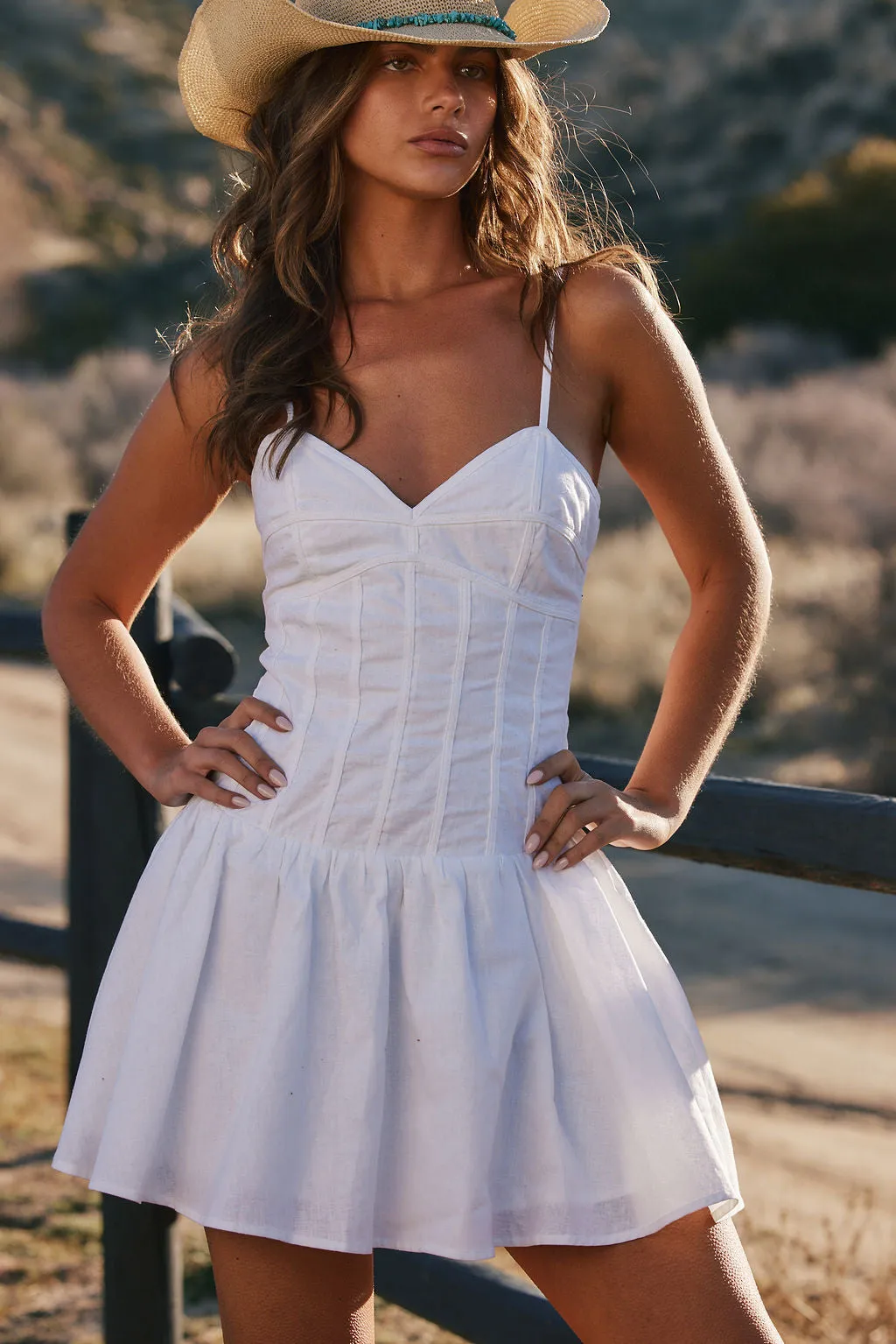 Lana White Drop Waist Mini Dress Cool Undertone Summer Ready