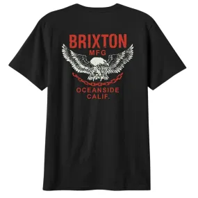 Brixton Mens Waller Vintage Graphic Short Sleeve T-Shirt AntiPill Finish Classic Crewneck Design
