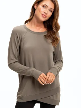 Rainy Day Option Multi Directional Stretch Leanna Feather Fleece Tunic