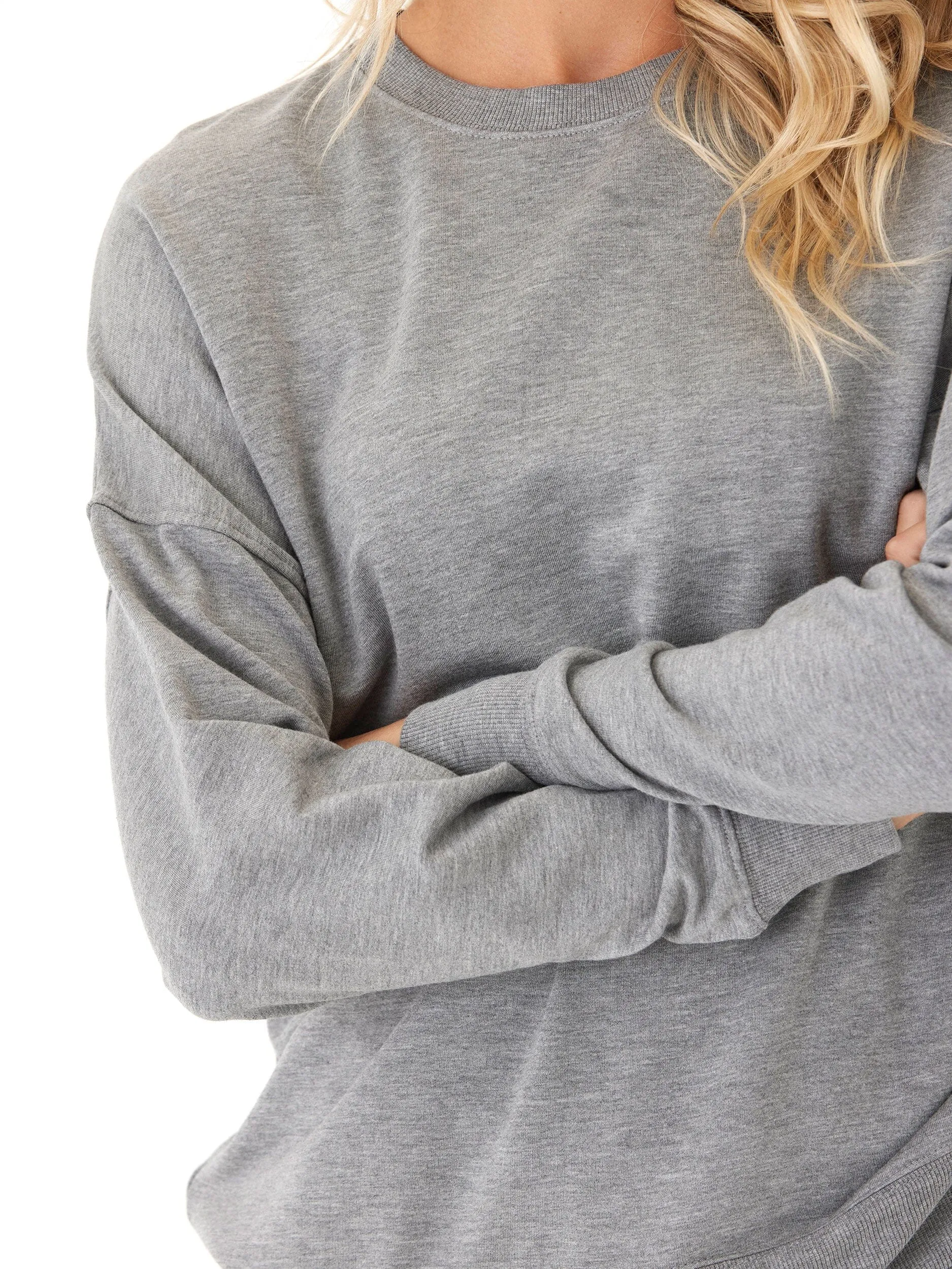 Cathy Boyfriend Feather Fleece Pullover ReversibleStyle Simple Look