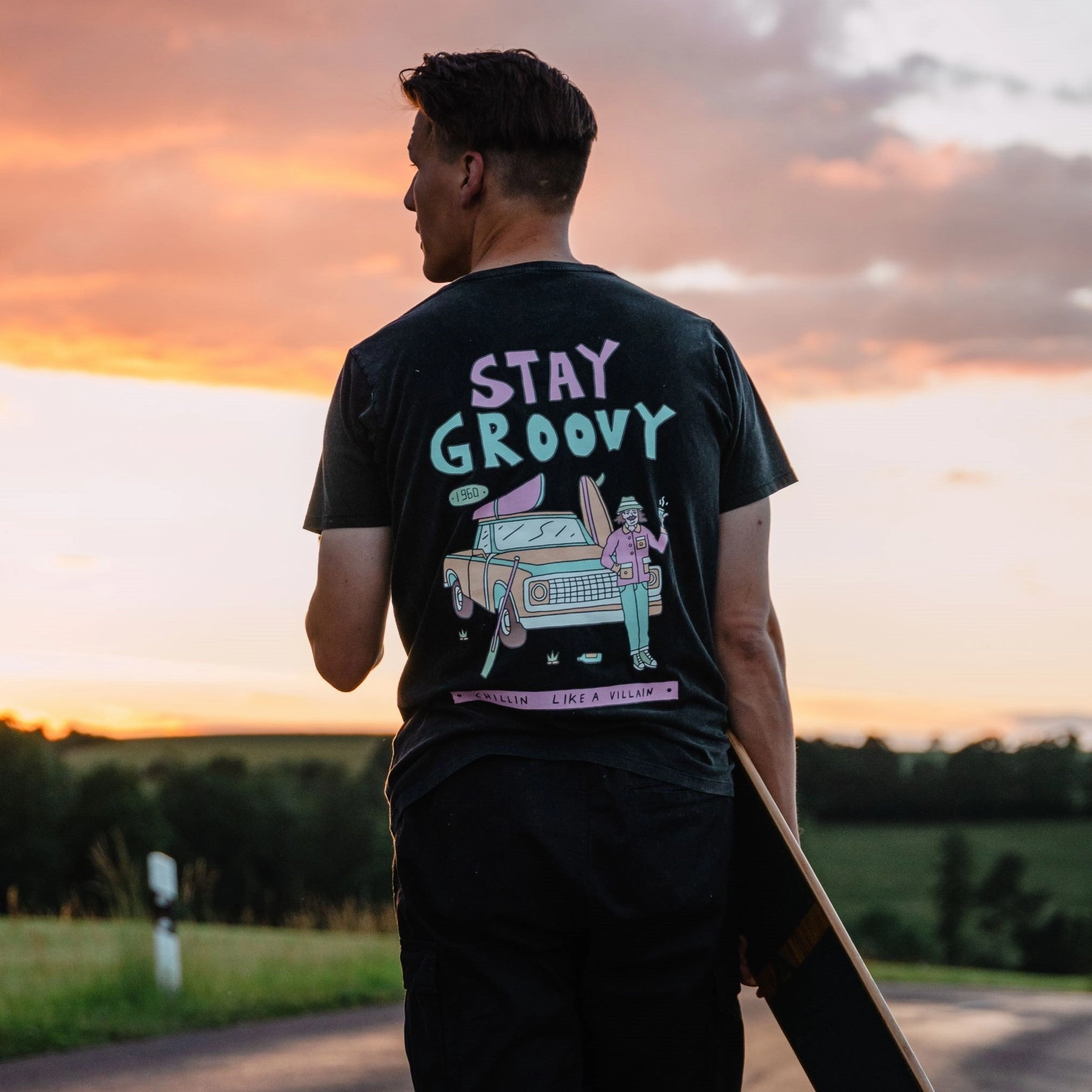 Stone Washed "Stay Groovy" Tee Urban Casual