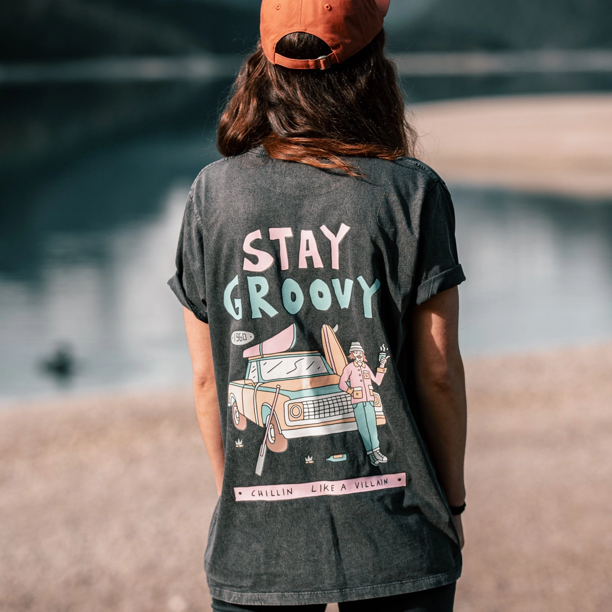 Soft and Lightweight Stone Washed "Stay Groovy" Tee