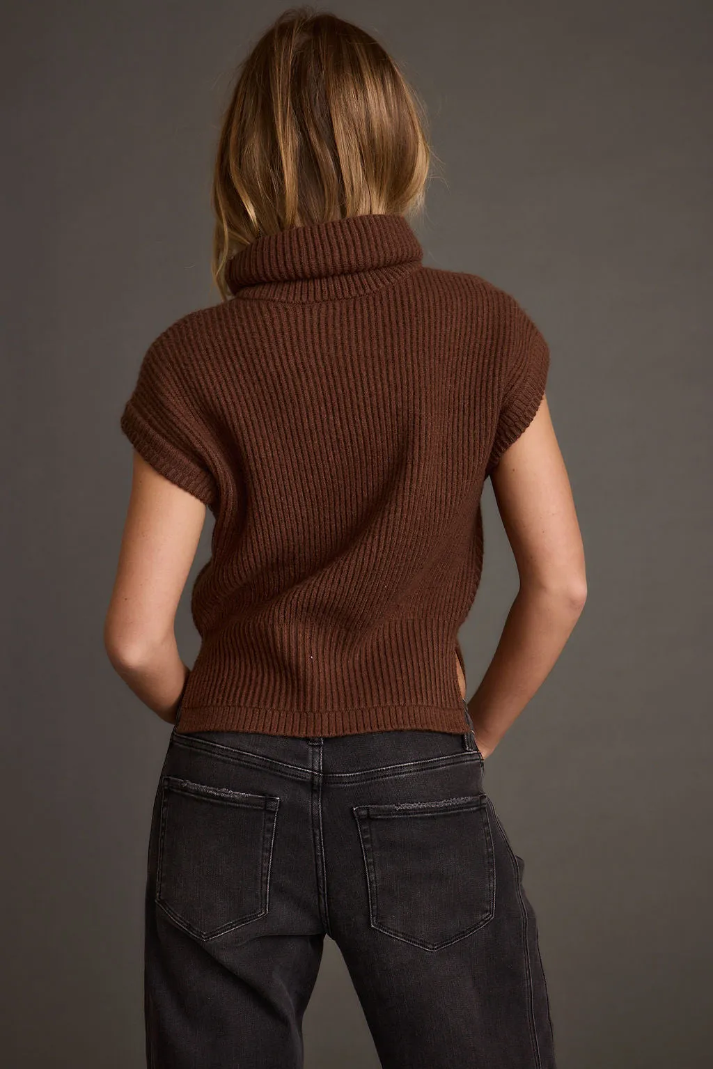 ConvertibleCollarSystem Boulder Brown Turtleneck Sweater Vest
