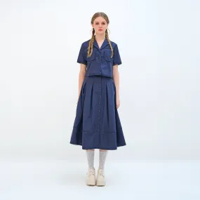 Modern Look Feminine Charm Midi Cotton Skirt