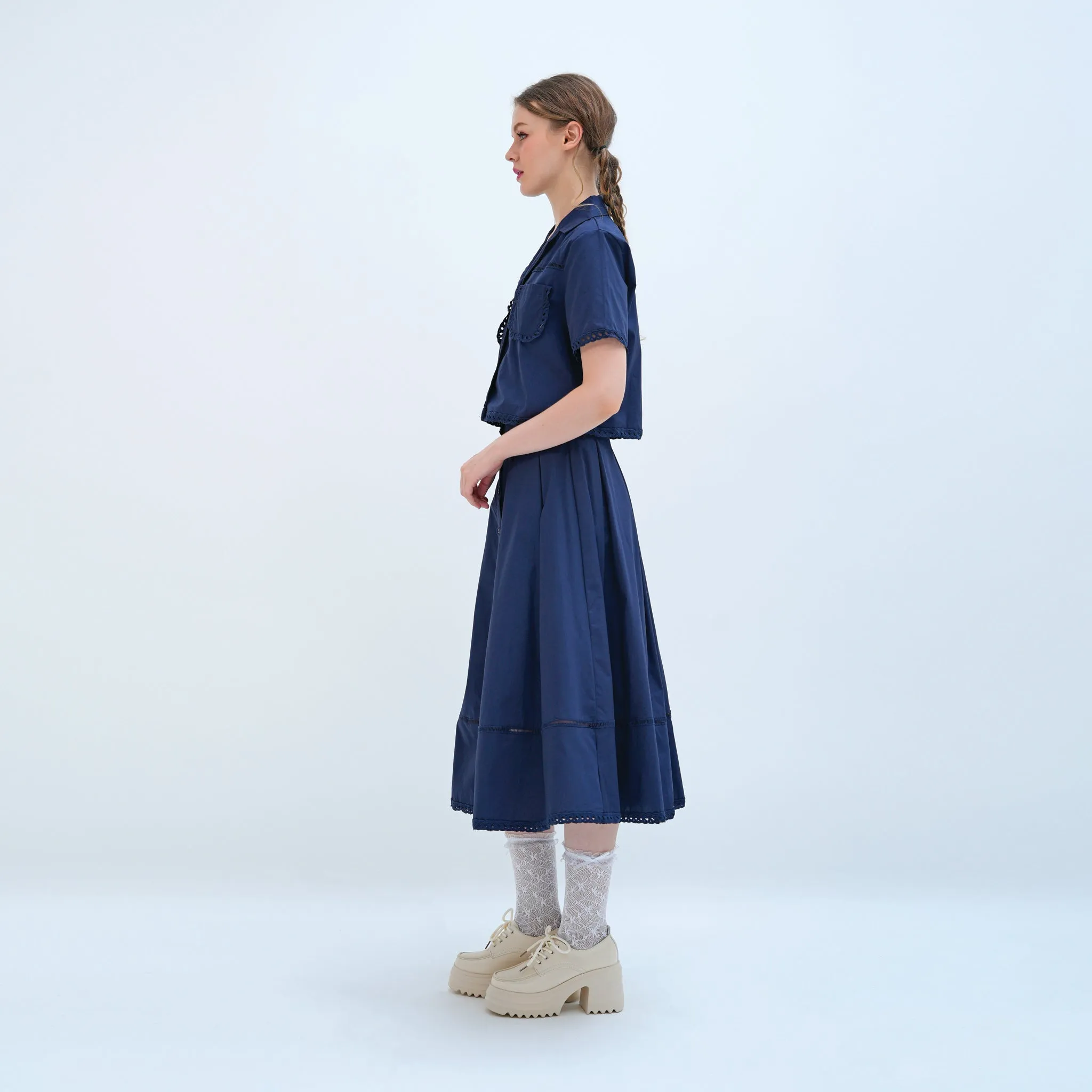 Midi Cotton Skirt Sustainable Fabric