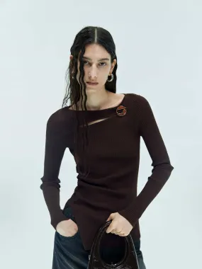 Cutout Ribbed Knit Sweater Essential Knit