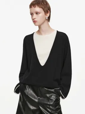 Fashion Forward Layered Wool Blend Sweater
