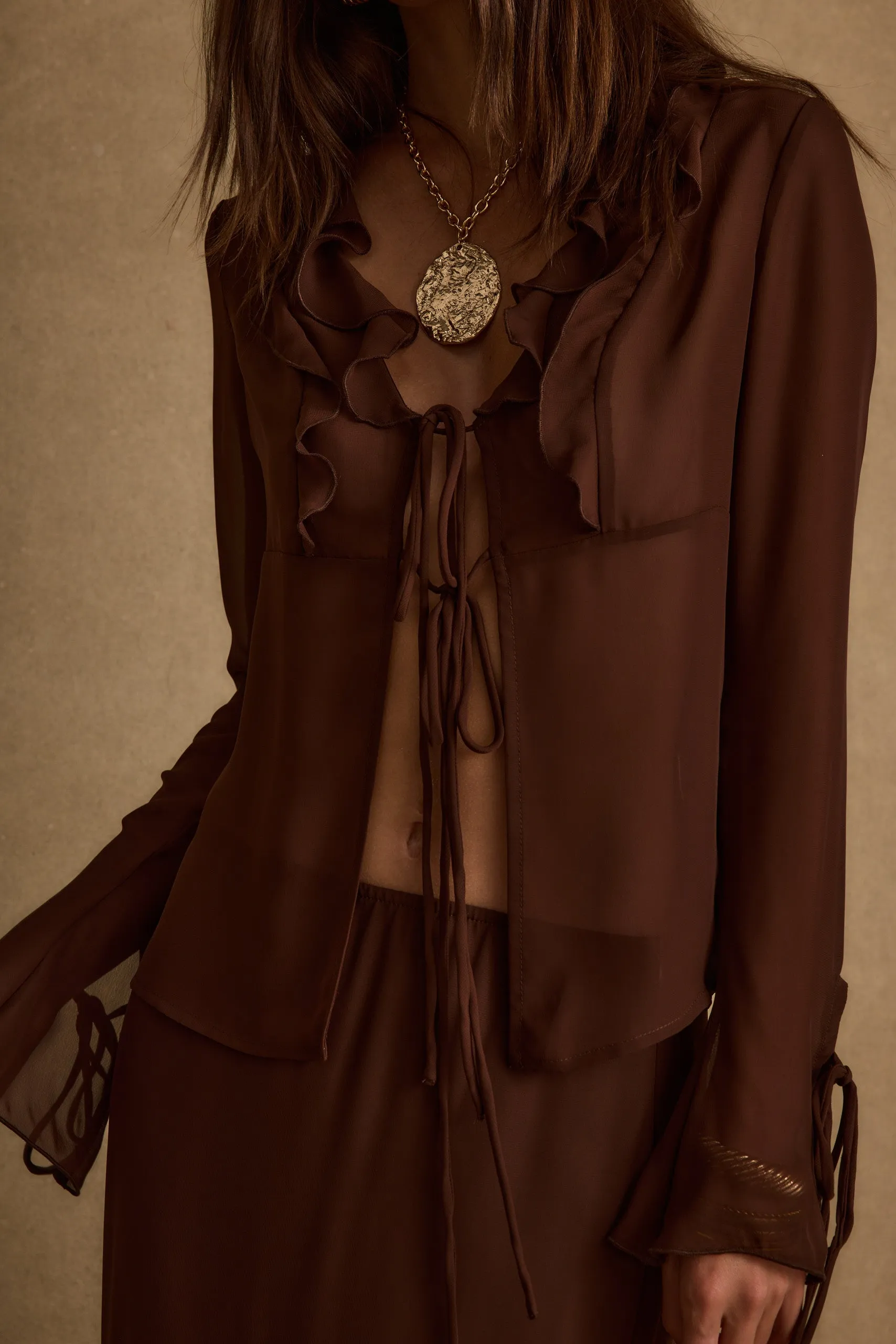 Layla Mocha Long Sleeve Top Yoga - wear Tailored Design