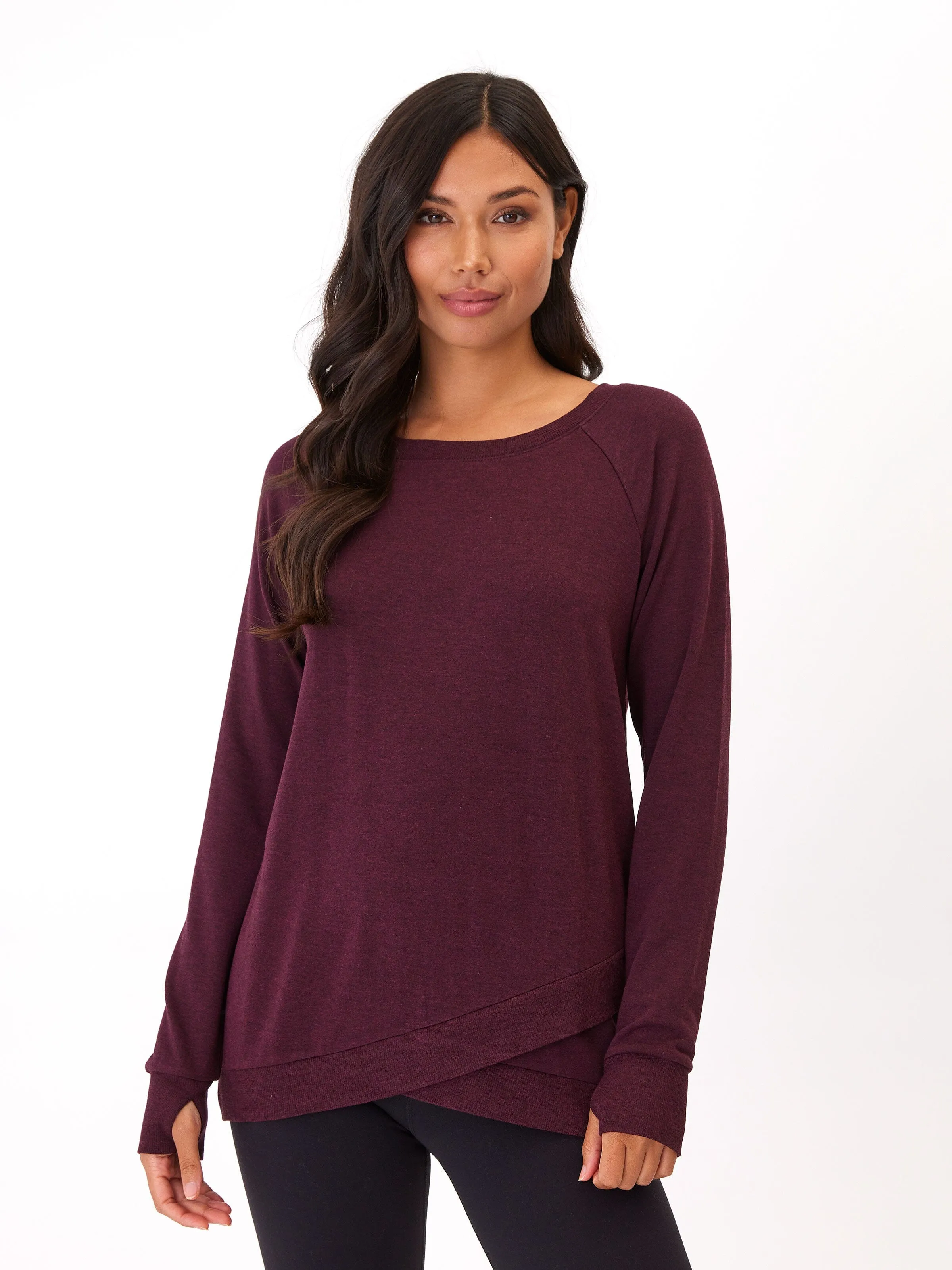 Modern Travel Look Leanna Feather Fleece Tunic