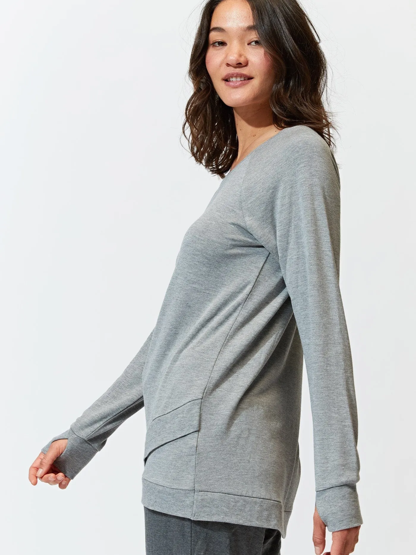 Leanna Feather Fleece Tunic Comfy Fit Piece TapedSeamConstruction