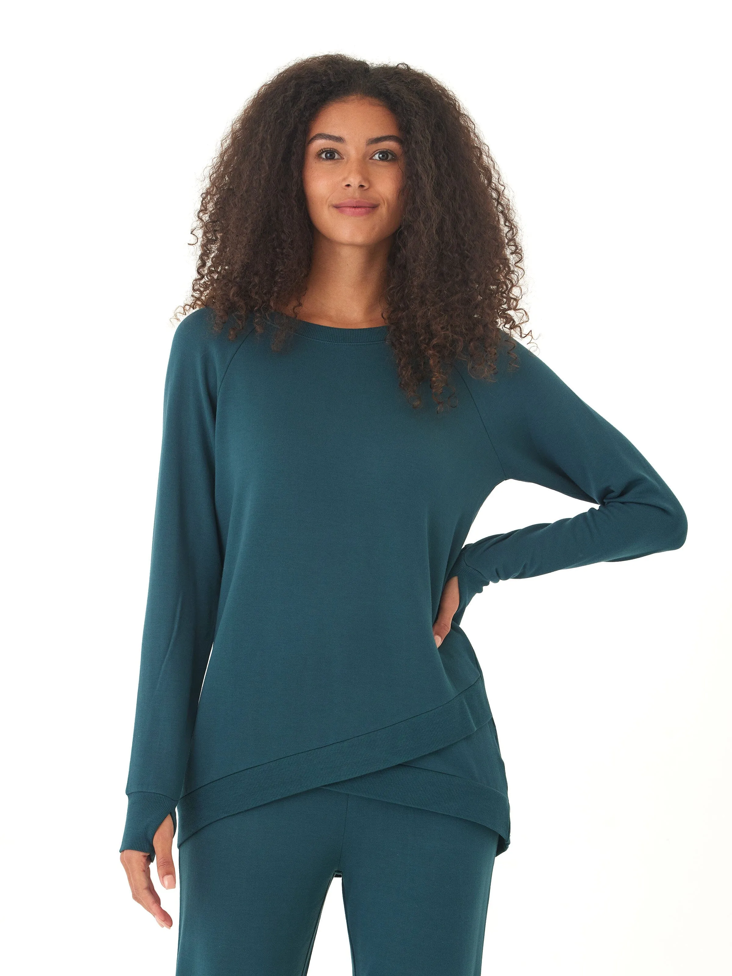 UV Protection Flexible Shoulder Gussets Leanna Feather Fleece Tunic
