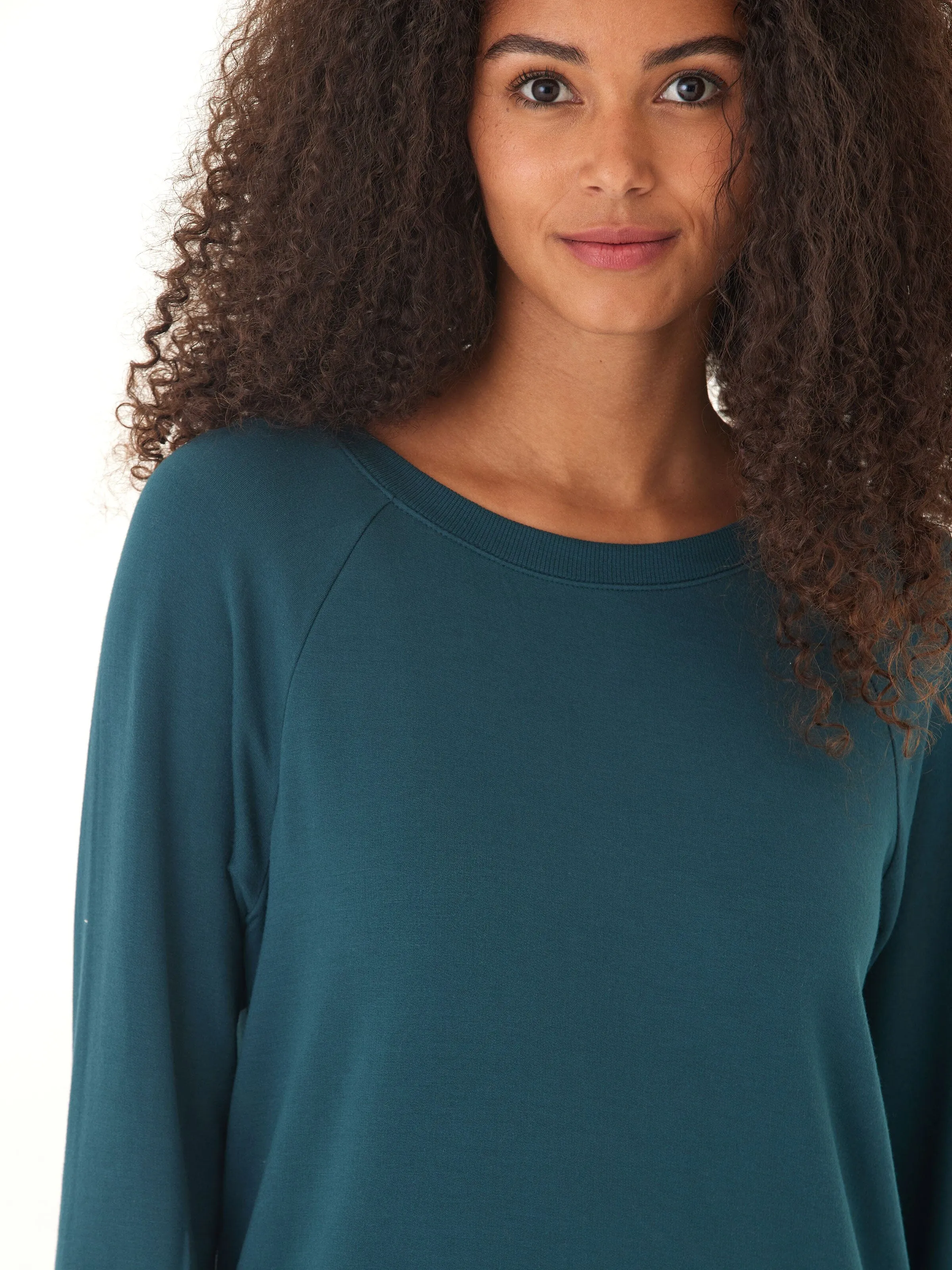 Leanna Feather Fleece Tunic Flexible Material