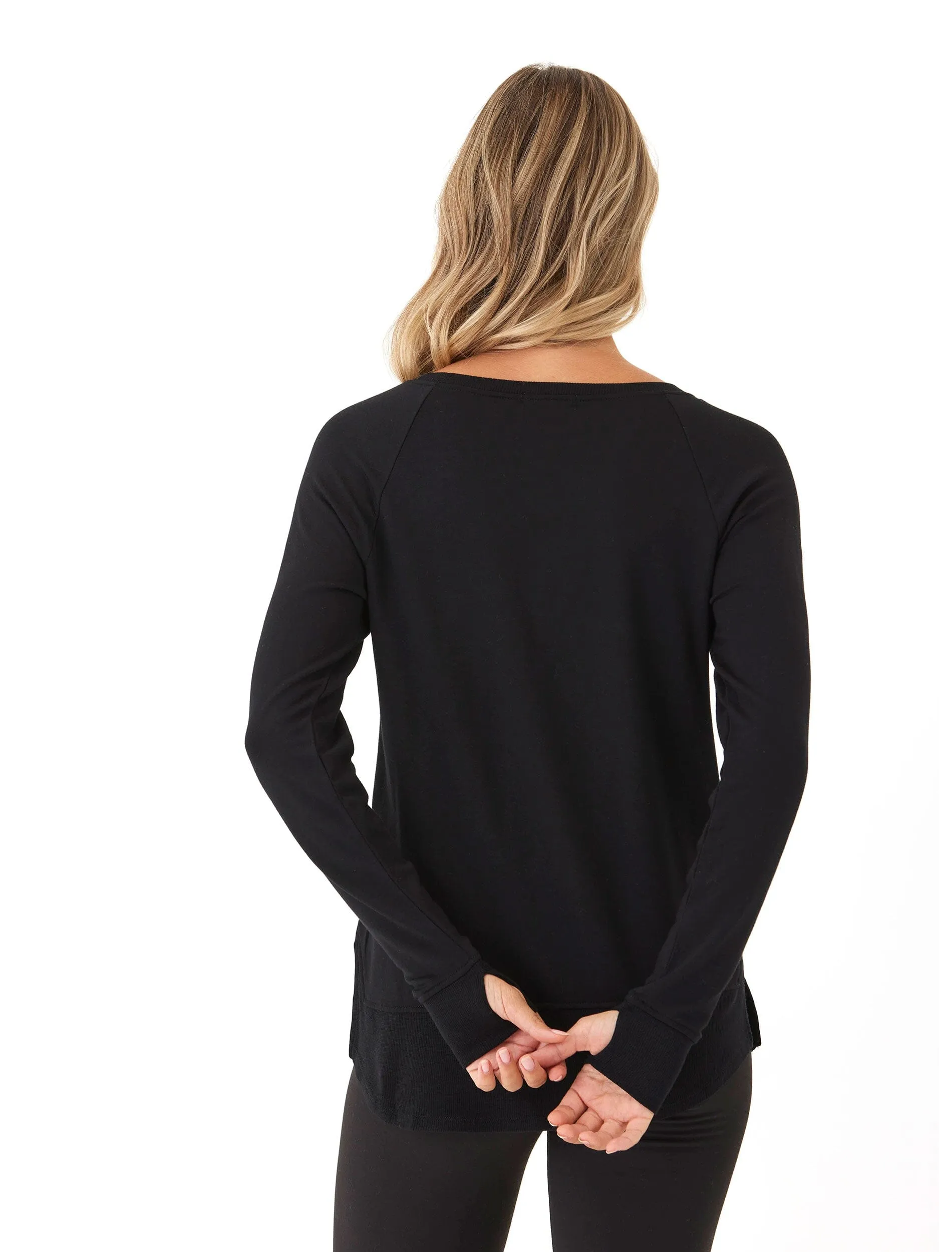 Leelu Feather Fleece Raglan Pullover Wind Protection