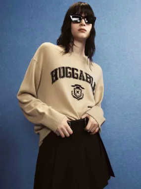 Cozy Knitwear Relaxed fit wear Letter Jacquard Wool Sweater