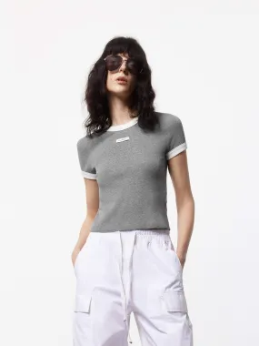 Seasonal Warmth Letter Print Fitted Top