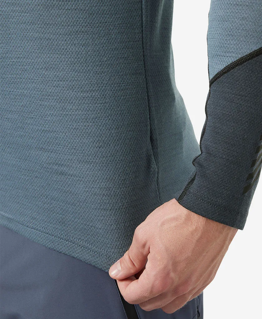 LIFA MERINO MIDWEIGHT 1/2 ZIP, Washed Navy Petal Sleeve Architecture ReinforcedEdges