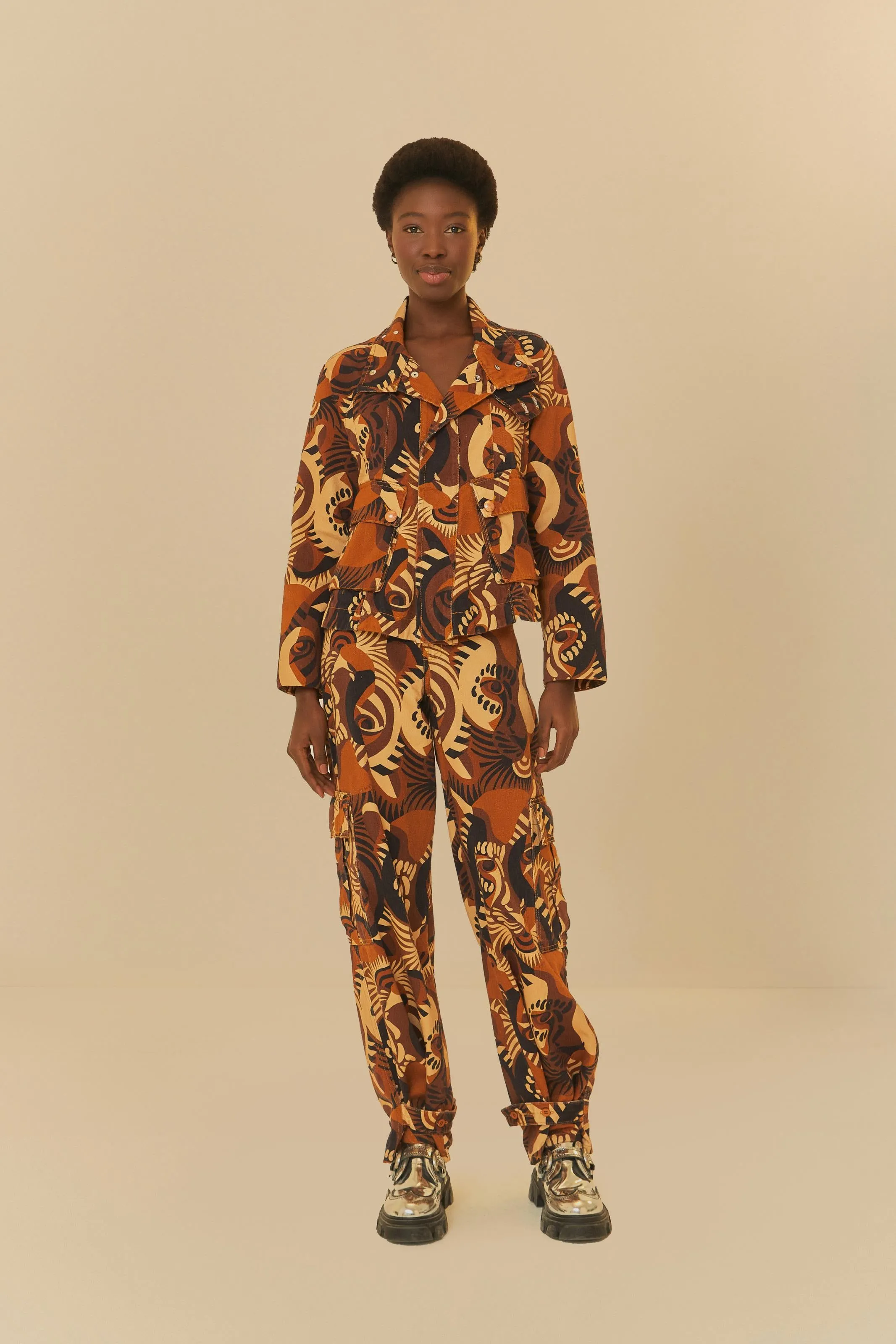 Layered Design FARM TIGRE DA NOITE SARJA PANTS