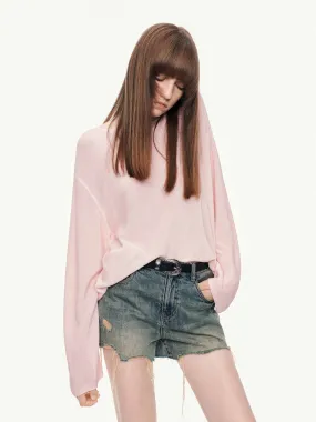 Stretchable Cuff Lightweight Loose Knitted Top