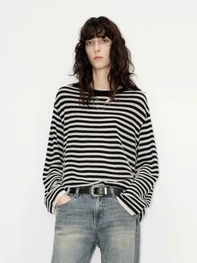 Lightweight Striped Sweater UV Protective Coating Breathable Mesh Panels