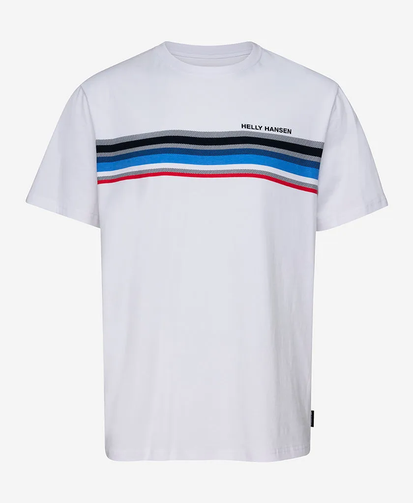 Anti Odor Treatment LINE UP T-SHIRT, White
