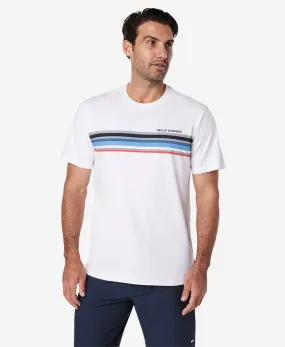 FadeResistant Dye LightweightFabric LINE UP T-SHIRT, White