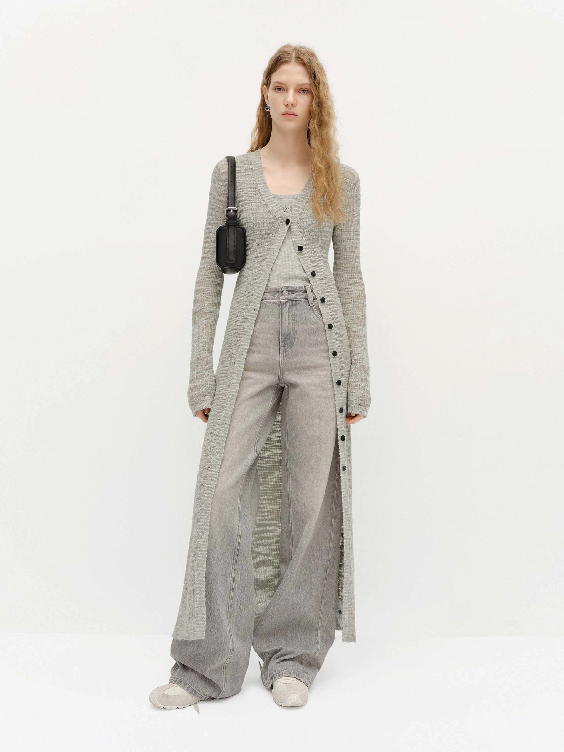 Turtle Neck Variant City Comforted Linen Blend Long Cardigan