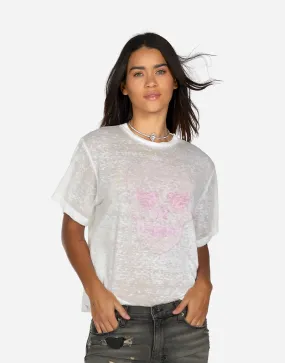 City Smart Look Casual Appeal Linnea Pink Peace Love Skull
