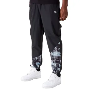 New Era Mens Brooklyn Nets All Over Pattern Panel Joggers - Black Comfort for All Modern Design
