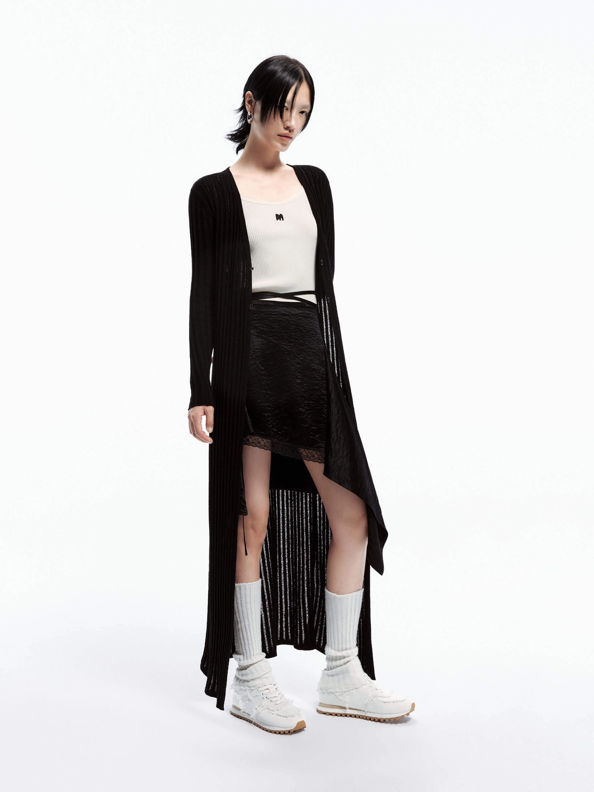 FadeResistant Dye Non Chafing Seams Long Line Knitted Cardigan