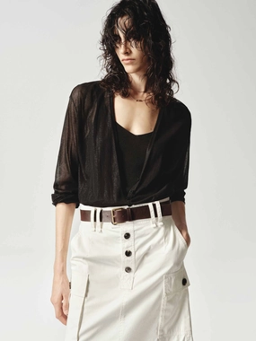 Warm Vibe Drop Shoulder Design Long Sleeves Sheer Cardigan