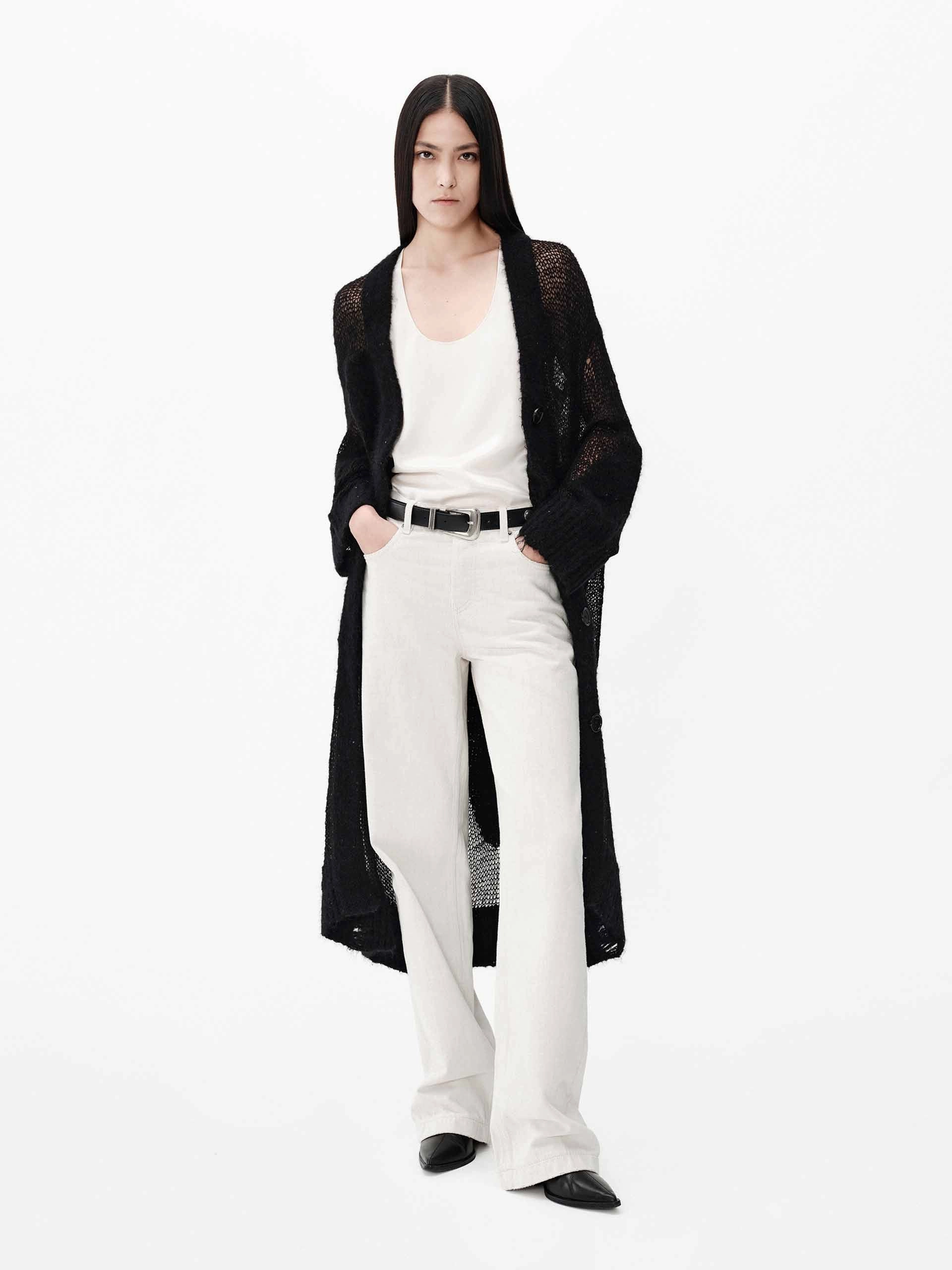 Seasonal Comfort Circular Knit Sustainability Guide Longline Sheer Knit Cardigan