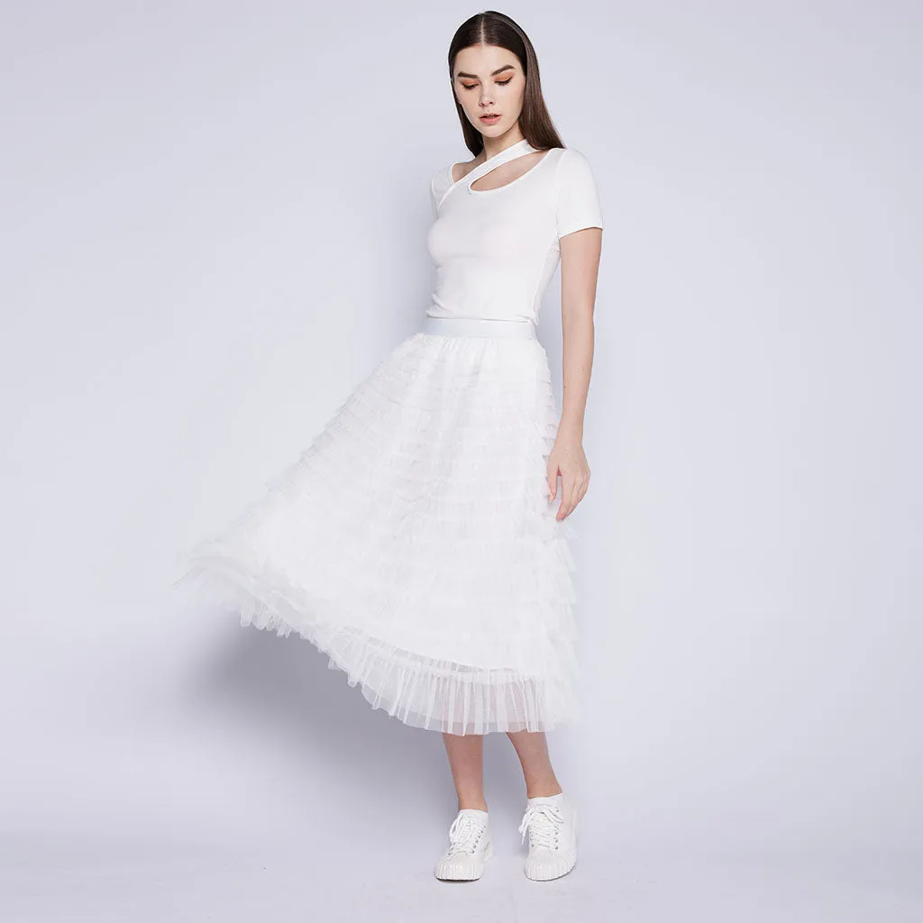 Tulle Layered Skirt Soft Finish Patchwork Design