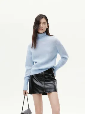 Loose Fit Turtleneck Sweater Drop Needle Detailing All-Season Fit