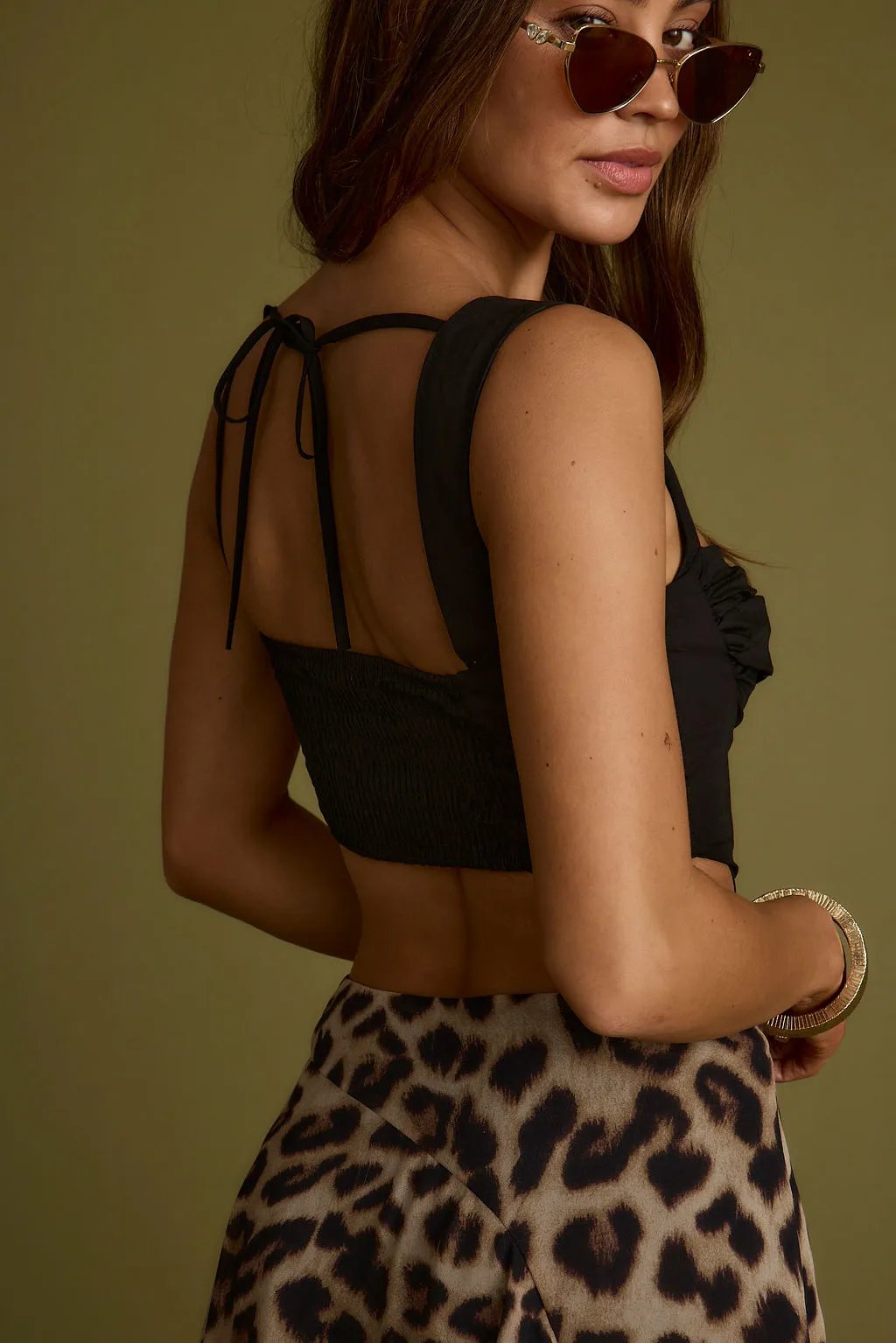 UV Protection sporty wear Lorelei Black Corset Top