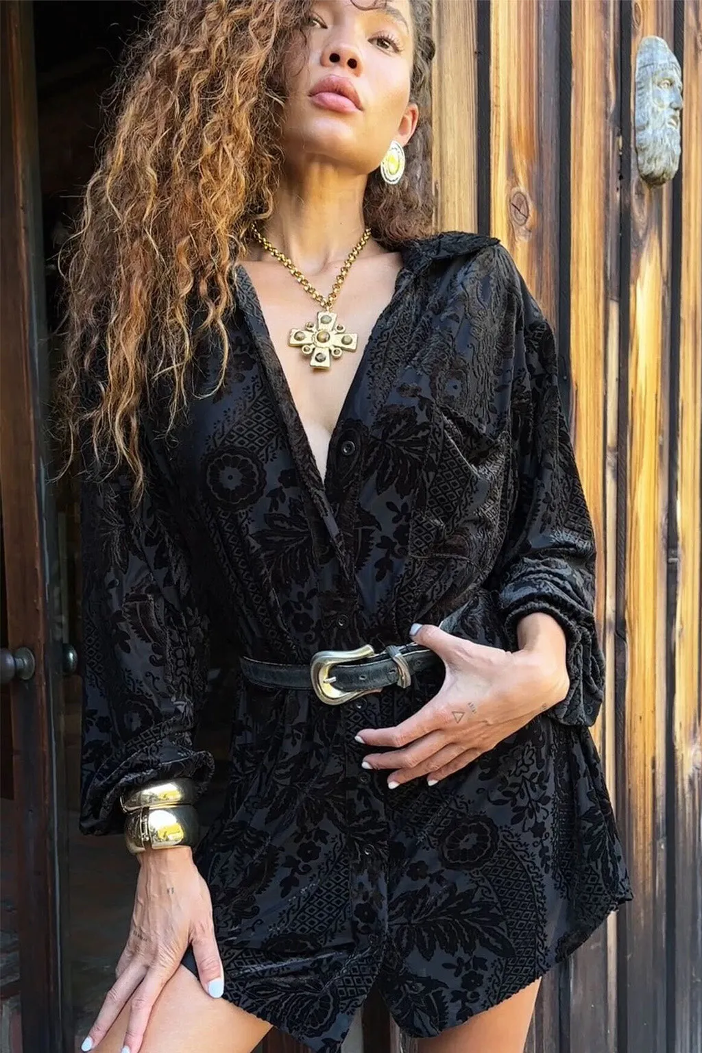 Tulle Flow Clean Grace Loretta Black Velvet Burnout Mini Dress