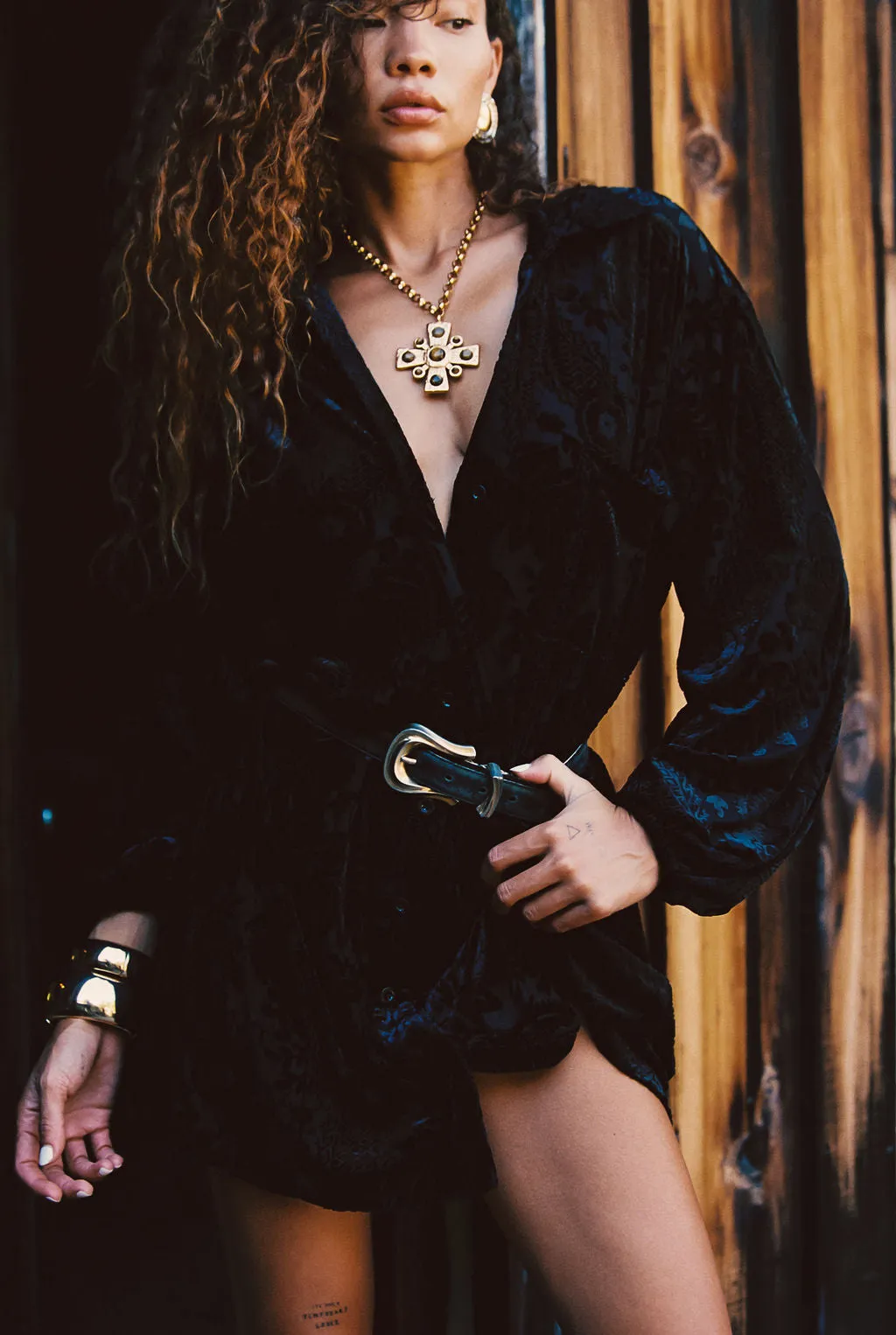 Loretta Black Velvet Burnout Mini Dress Guest Glam