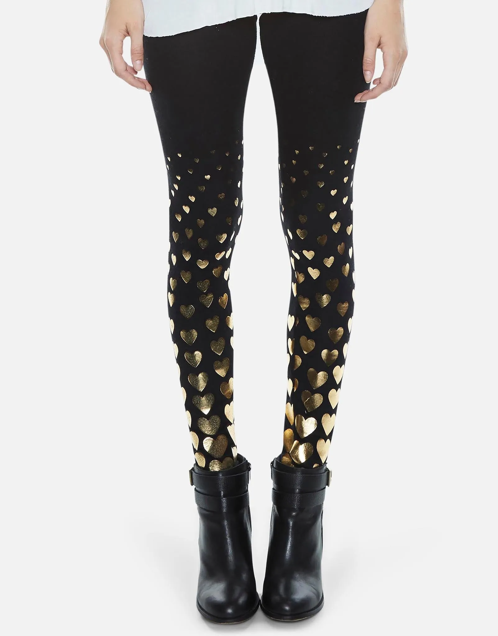 Perfectly Shaped No Roll Waist Shae All Over Foil Hearts