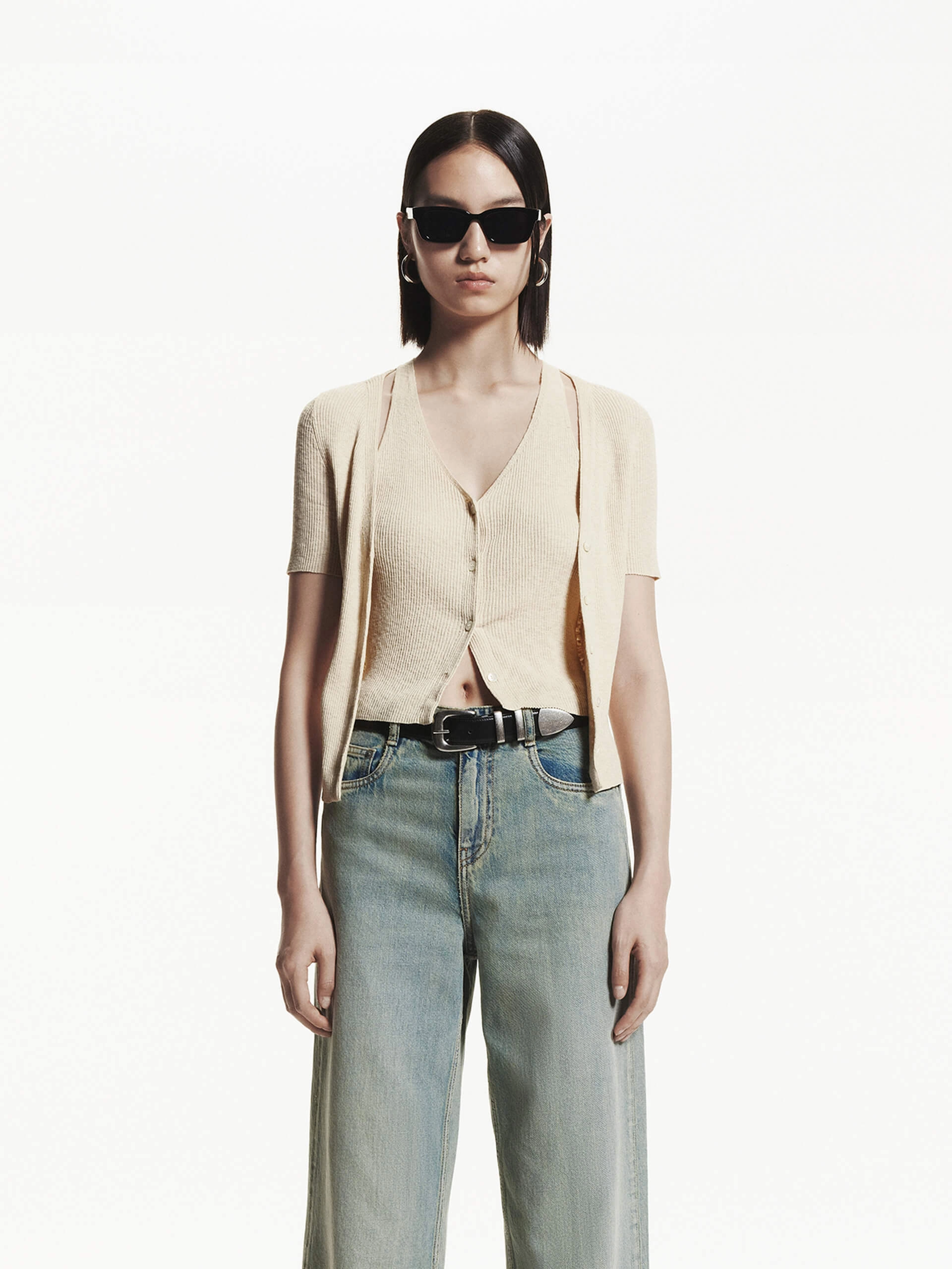 Effortless Look Smart Layer Undetachable Ribbed Knit Cardigan