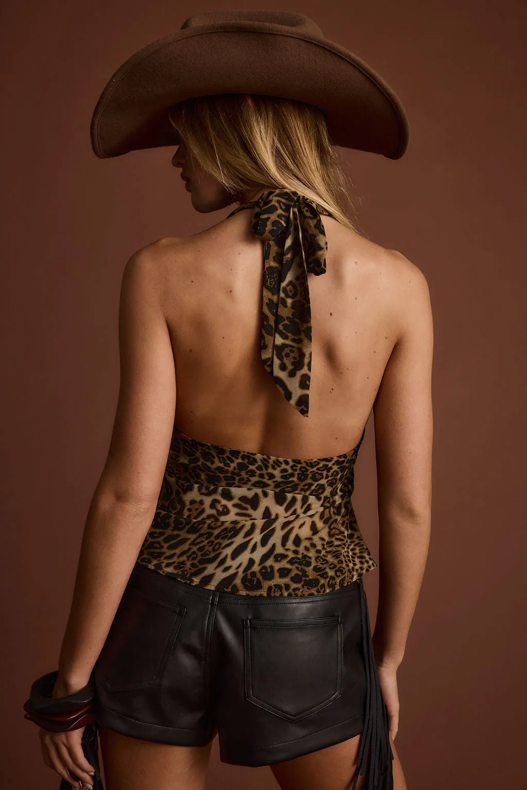 Lyric Leopard Chiffon Butterfly Top LowMaintenance Fabric