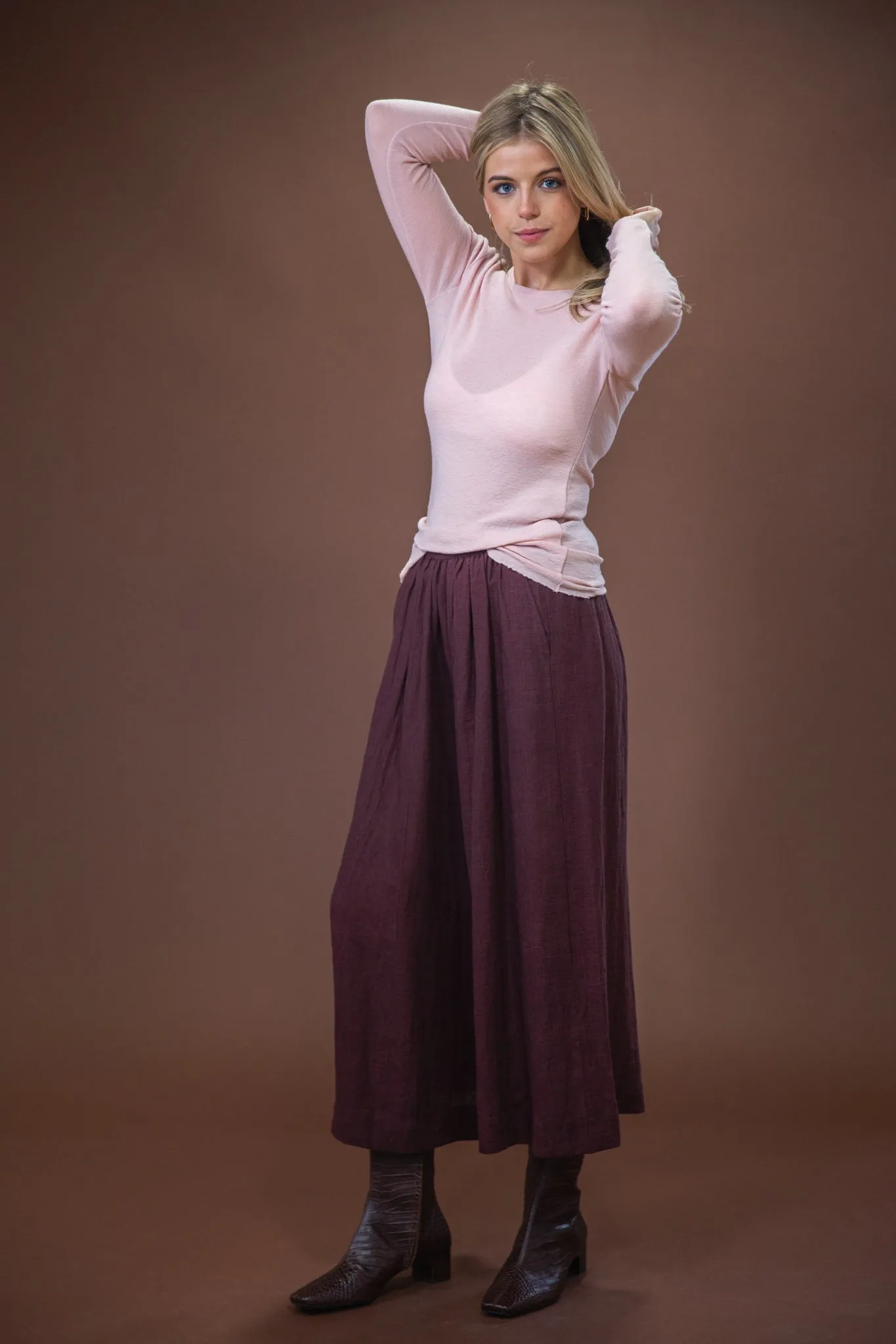 Merino Crew Neck | Rose Recycled Yarn