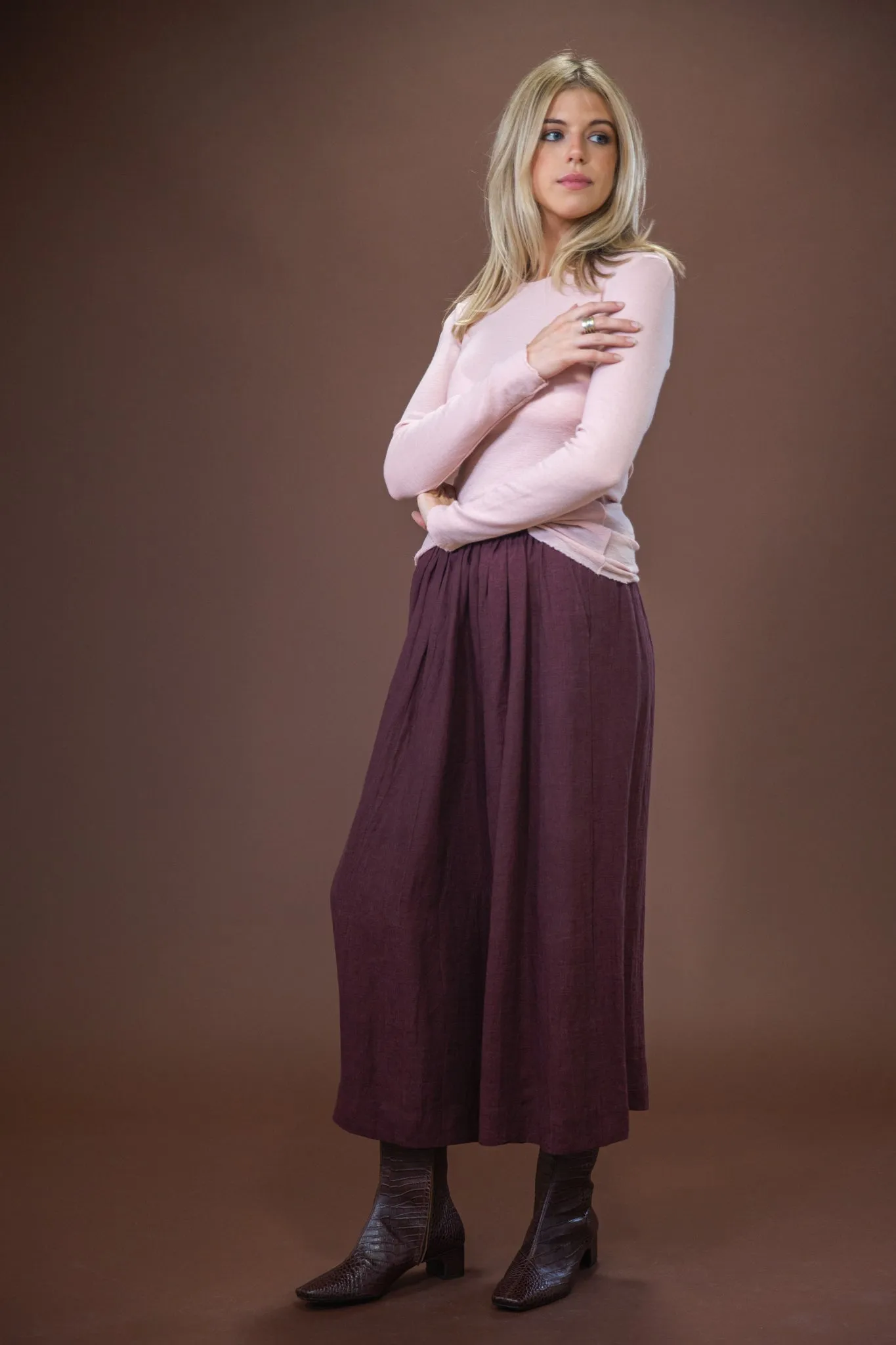 Merino Crew Neck | Rose Knit Layering Performance Comfort