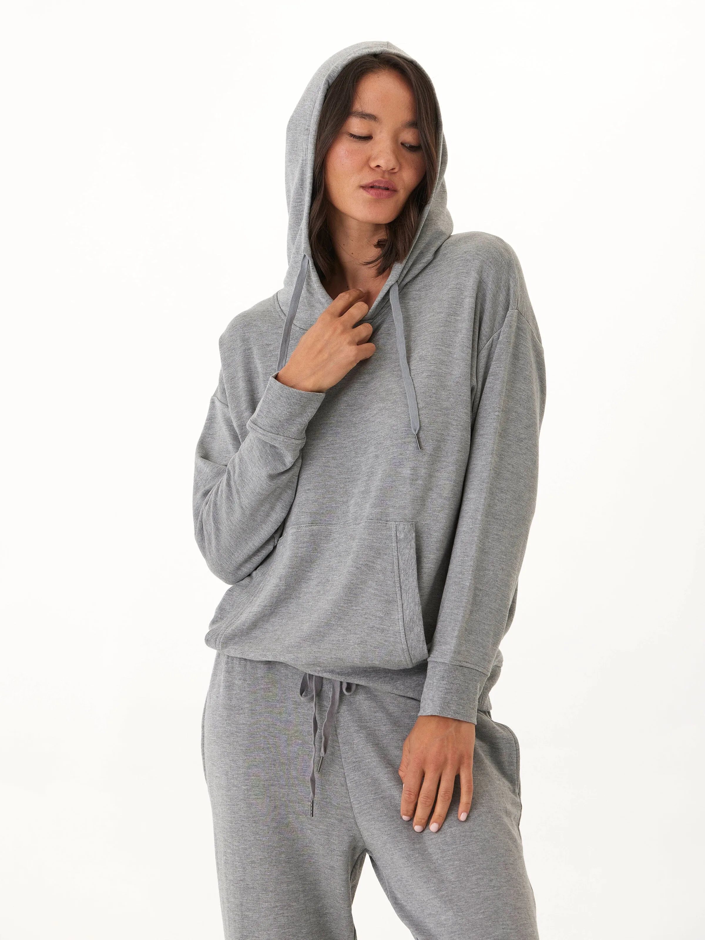 Madge Feather Fleece Pullover Hoodie Fleece Backing No Wrinkle