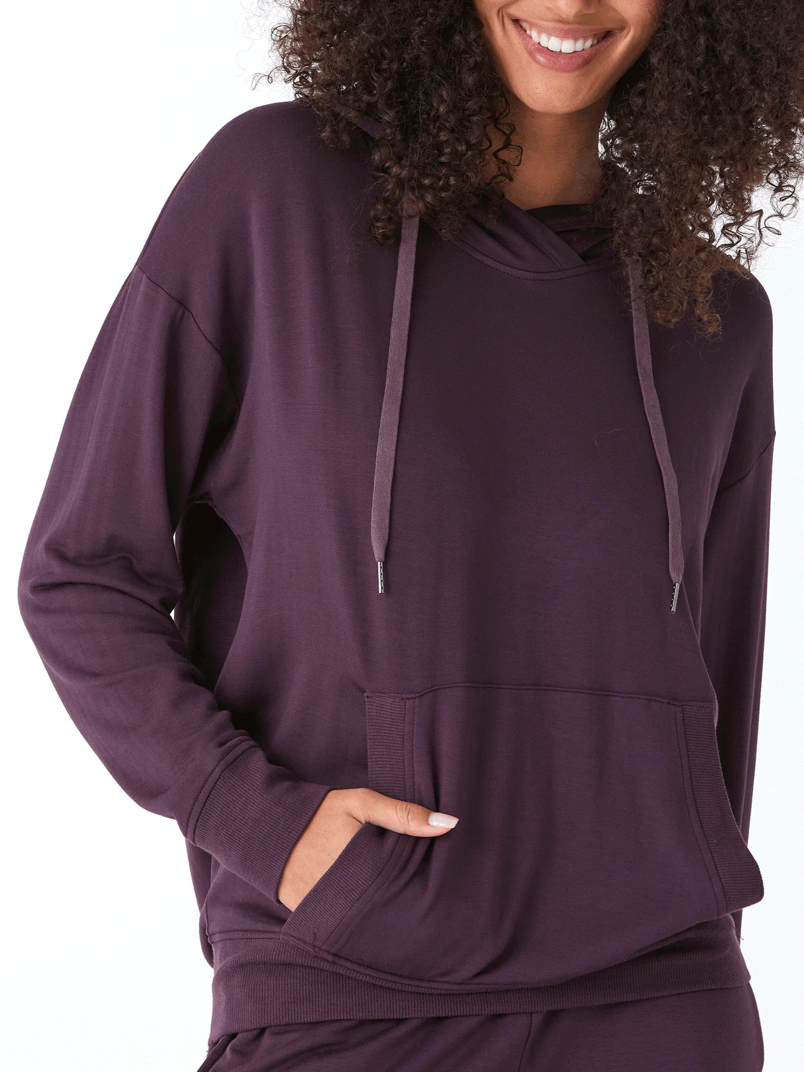 Dry Weather Look Flexible Zipper Guards Madge Feather Fleece Pullover Hoodie