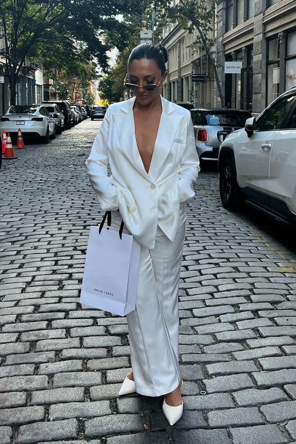 Scarved Christmas Madison White Satin Blazer