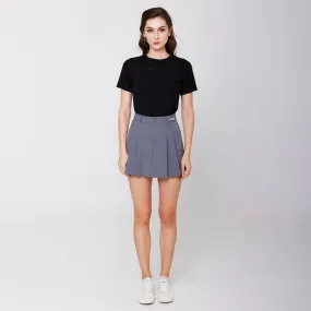 Layered Look Lightweight Fabric MAG Pleated Skort