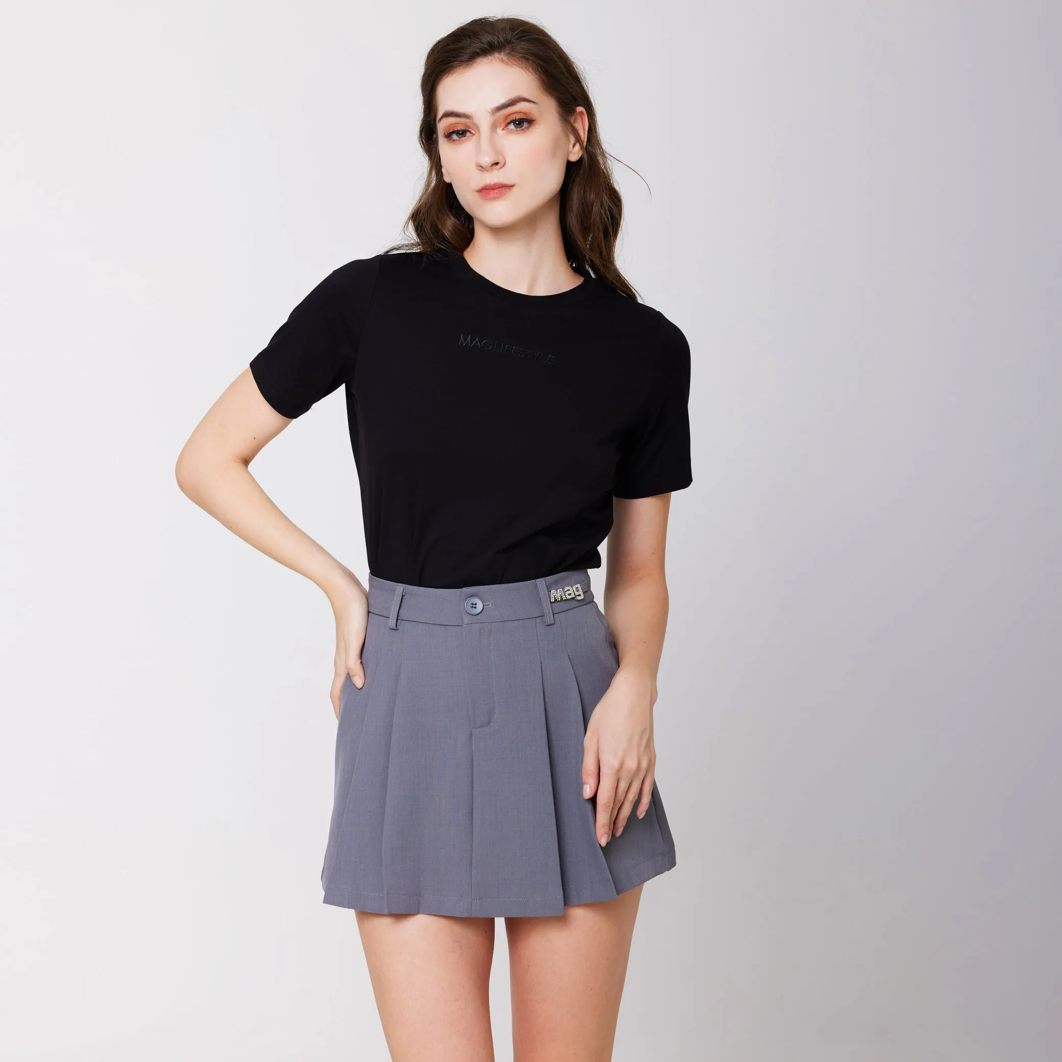 Adjustable Waistband MAG Pleated Skort