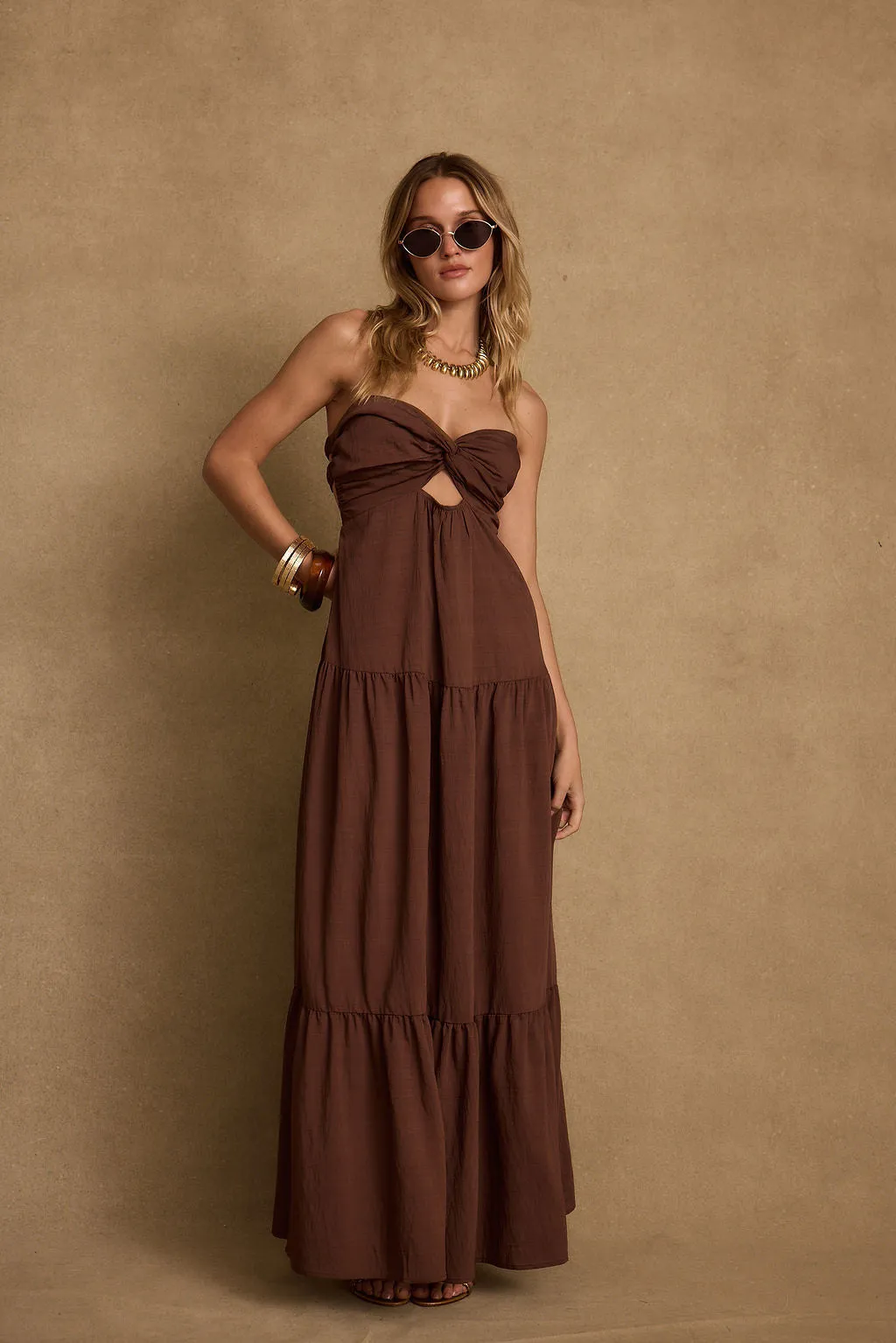 Mara Mocha Maxi Dress Coastal Soft