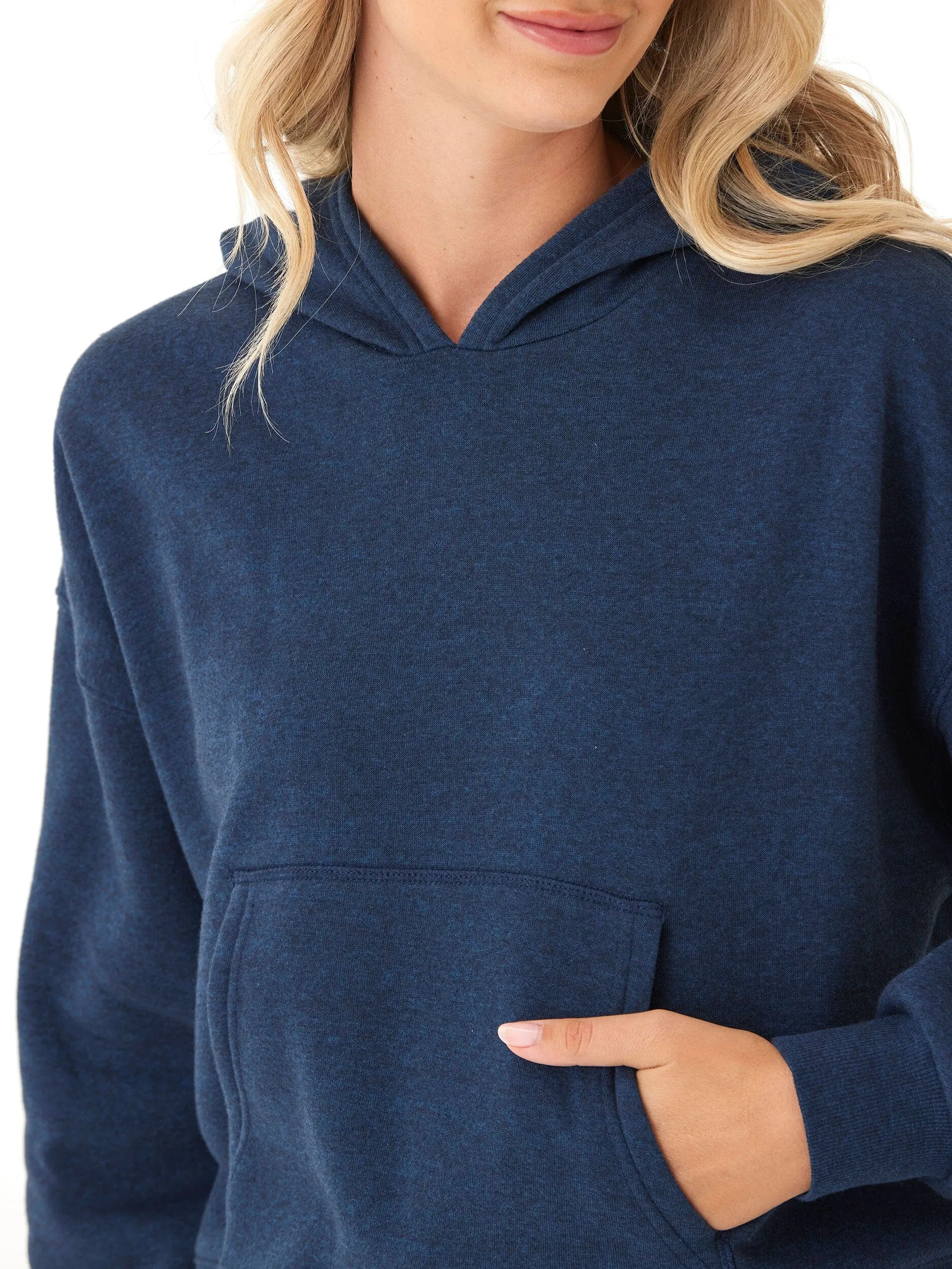 Elastic Hem Adjustment Marcellina Triblend Fleece Pullover Hoodie