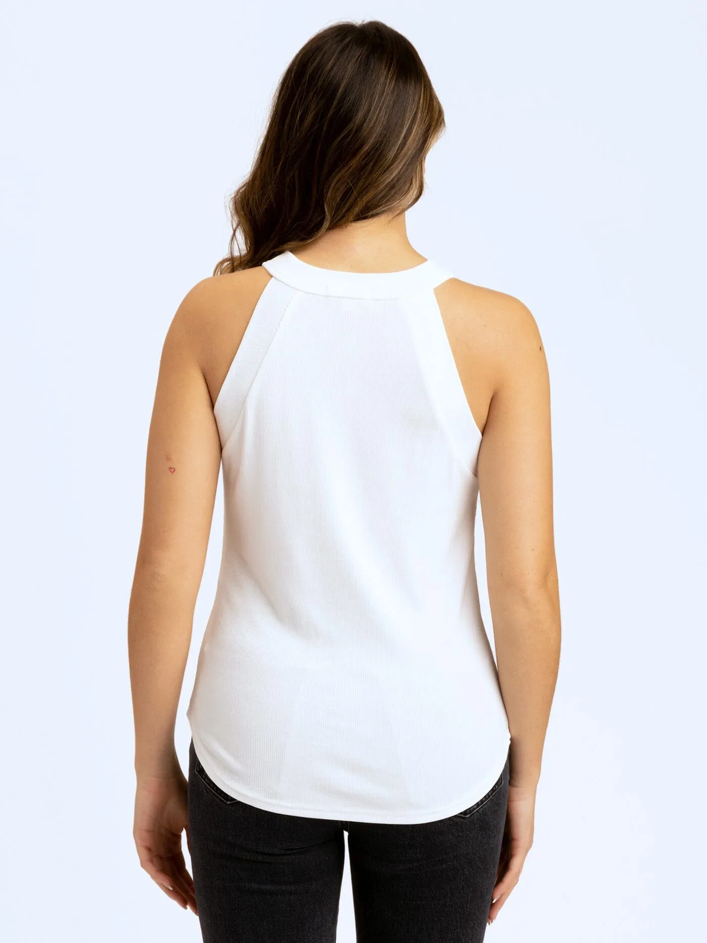 embellishment elastic clothing Maresia Feather Rib Tank