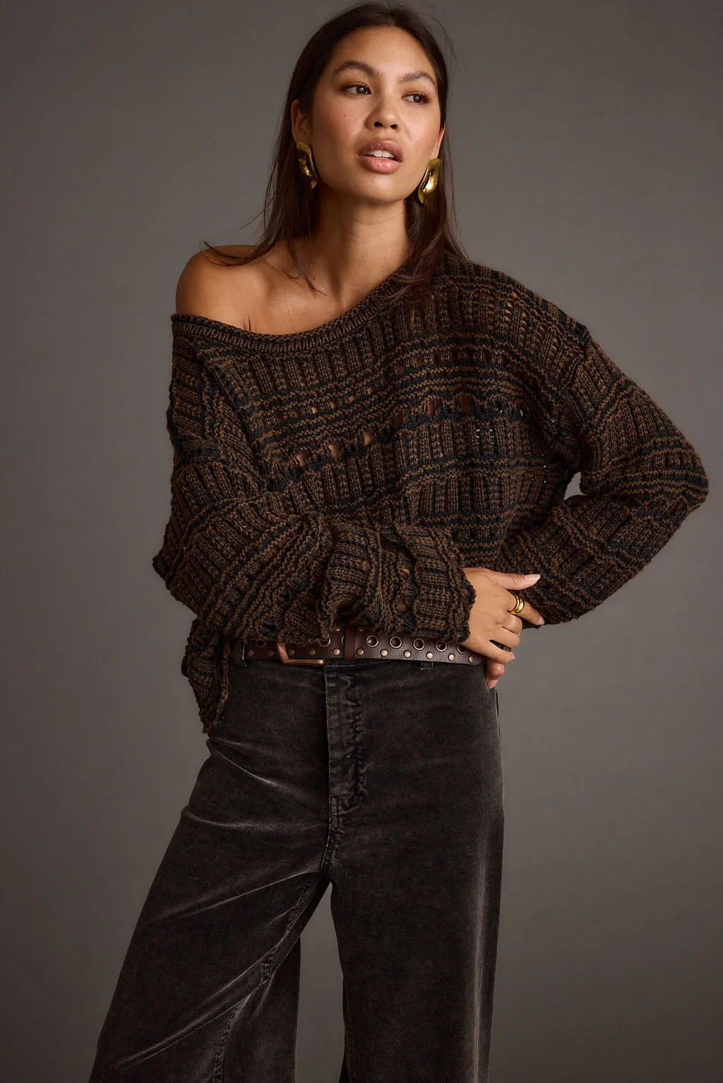 Heavyweight Influencer Marley Brown Open Knit Relaxed Sweater